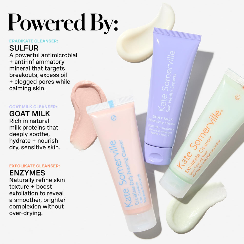 Kate Somerville Limpiador con leche de cabra: limpieza suave y nutritiva.
