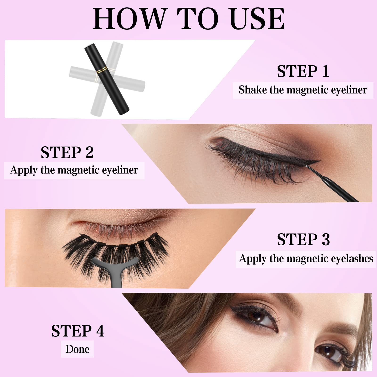 KATGE 3D natural look lashes for a soft, believable finish.