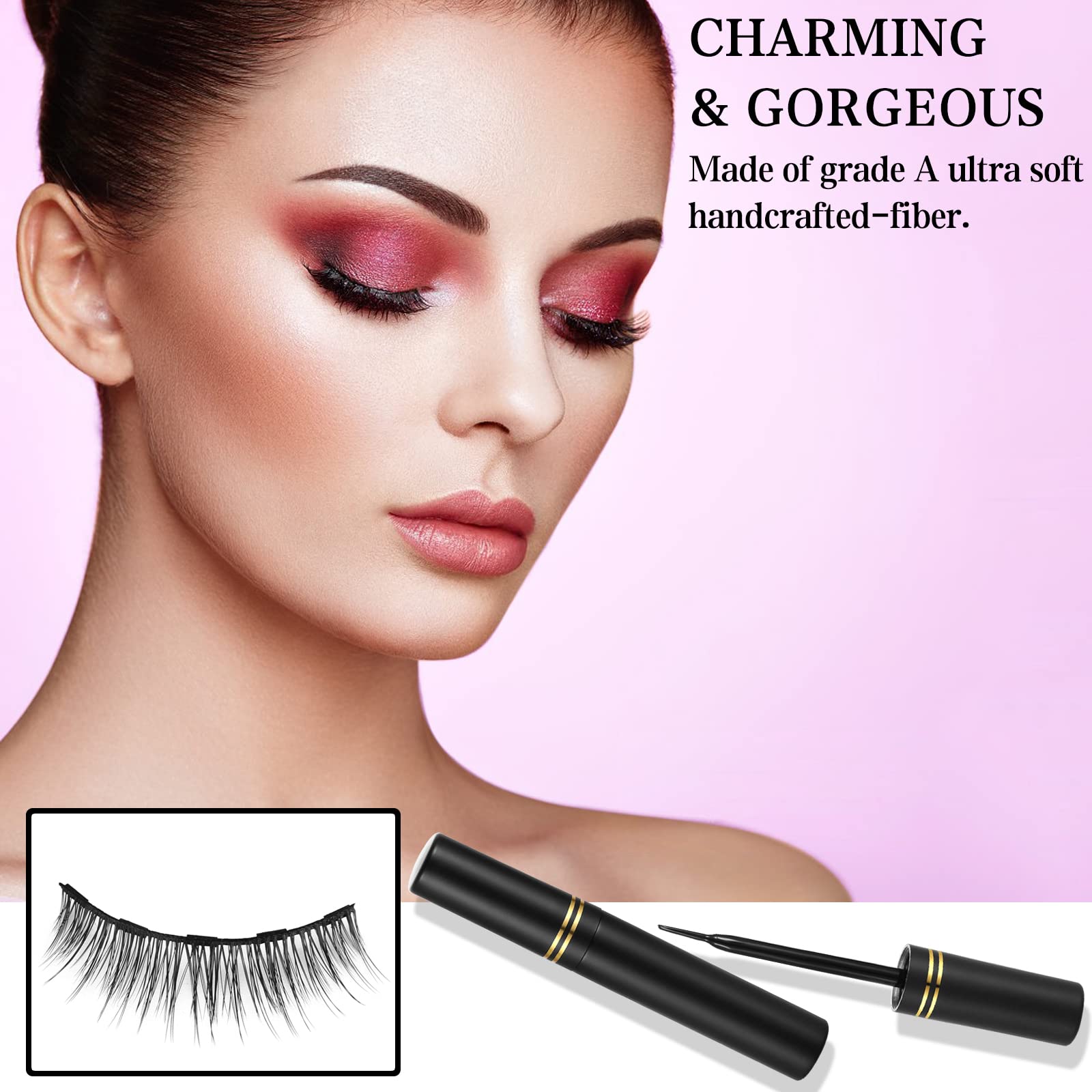 KATGE magnetic eyeliner with particles ensuring strong adhesion and mess-free wear.
