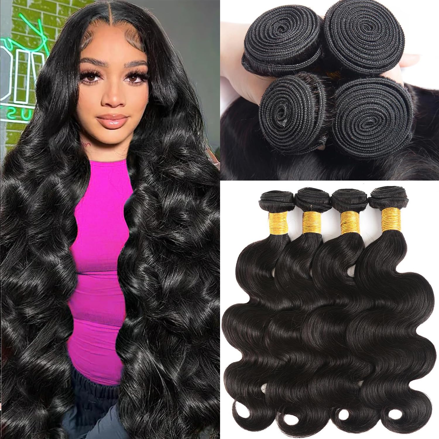 Katspon 12A body wave bundles 20 inch for natural volume and versatile styling