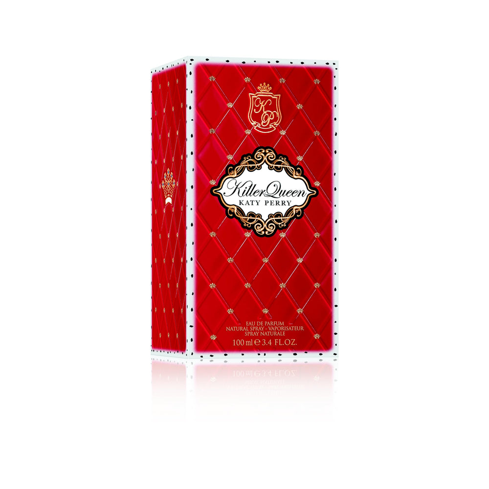 Katy Perry Killer Queen outer packaging sleeve featuring luxe branding