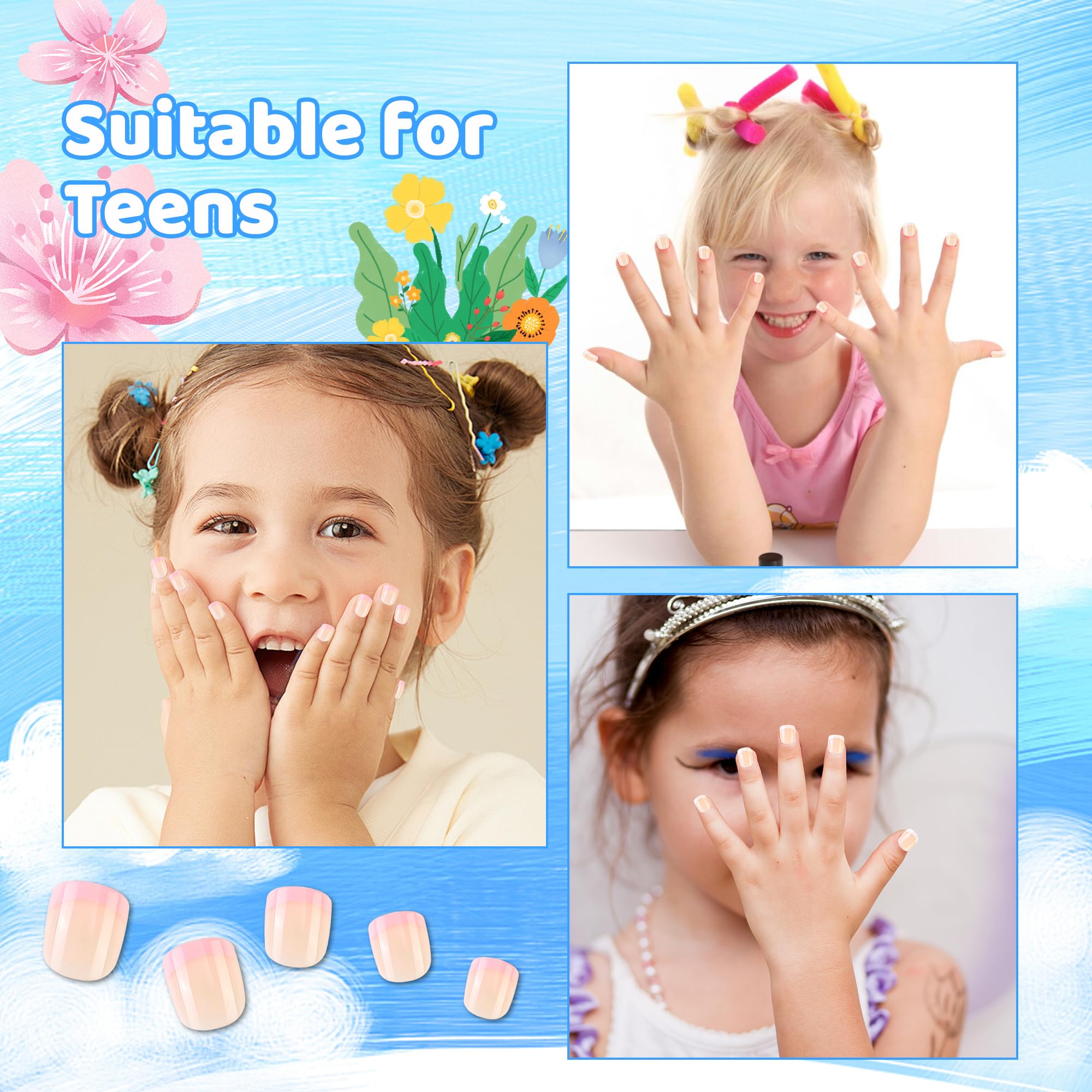 Kawyehu uñas infantiles, material ABS ligero y seguro para uñas y piel