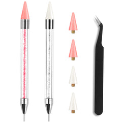 Kaychan rhinestone picker dual-ended tool with wax pen tip for precise nail decoration