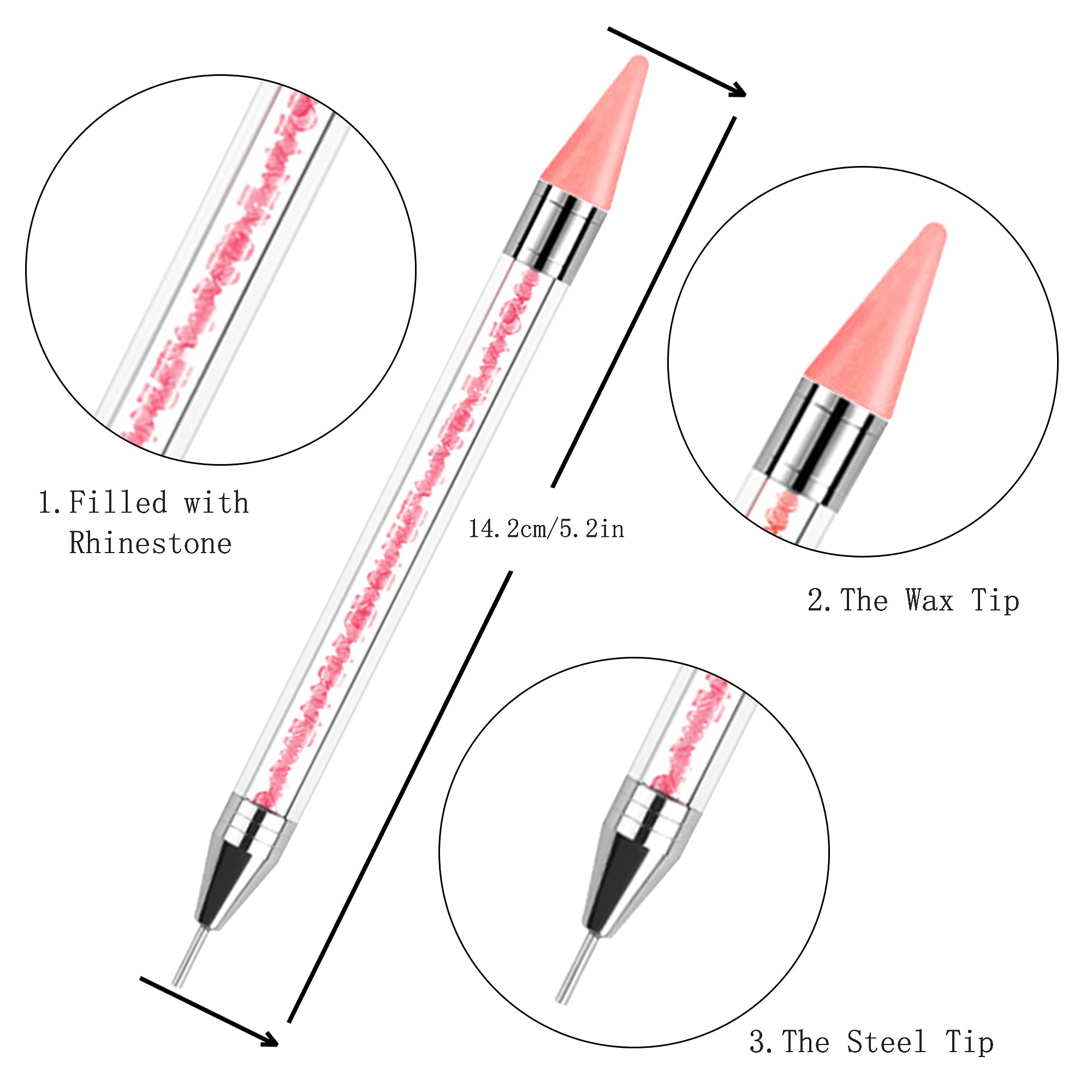 Kaychan wax pen tip enables easy rhinestone pickup on nails