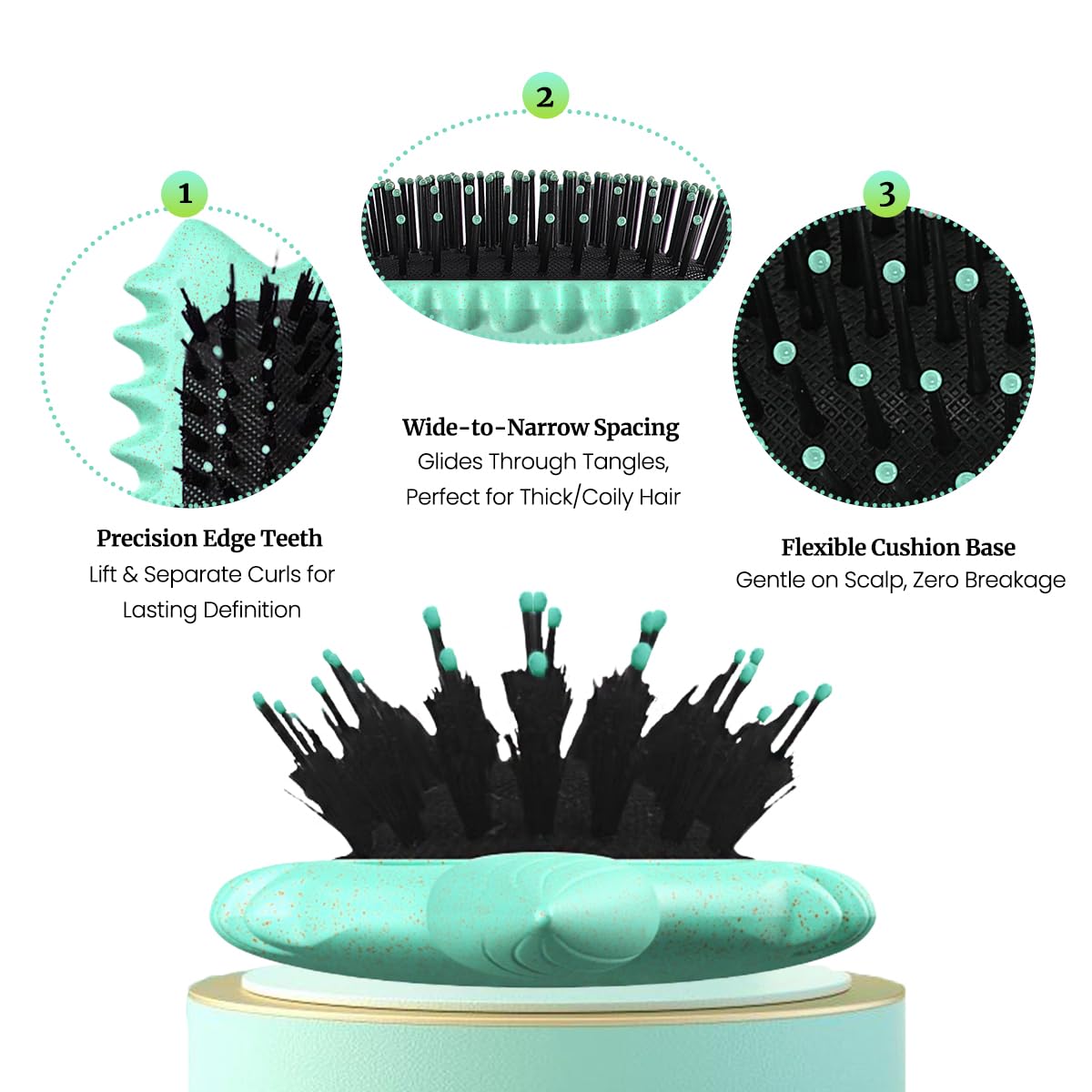 Kazunark Compact brush 7.1 inches fits bags for on-the-go styling.
