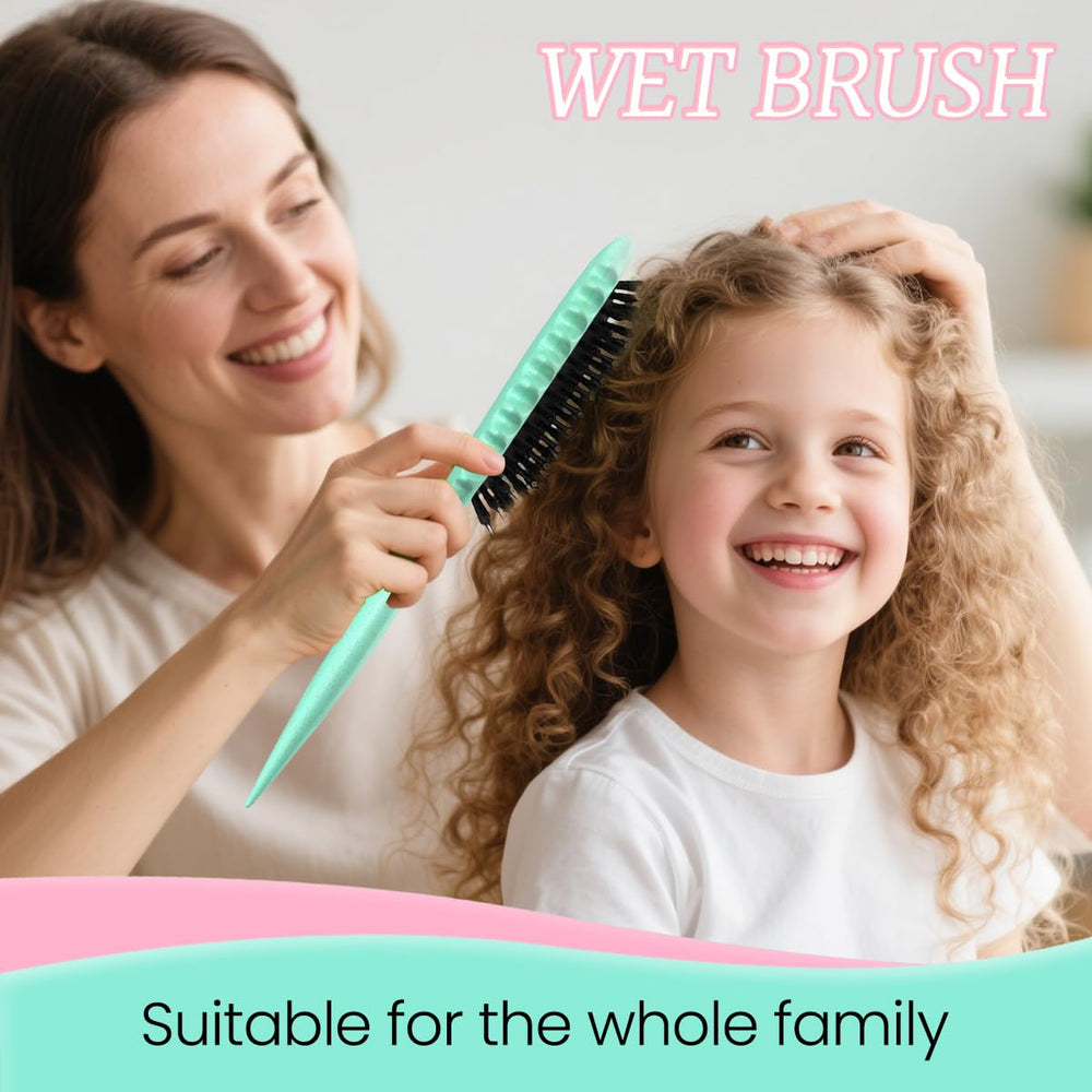 Kazunark Curl Brush angled bristles help separate curls evenly and reduce scalp tension.