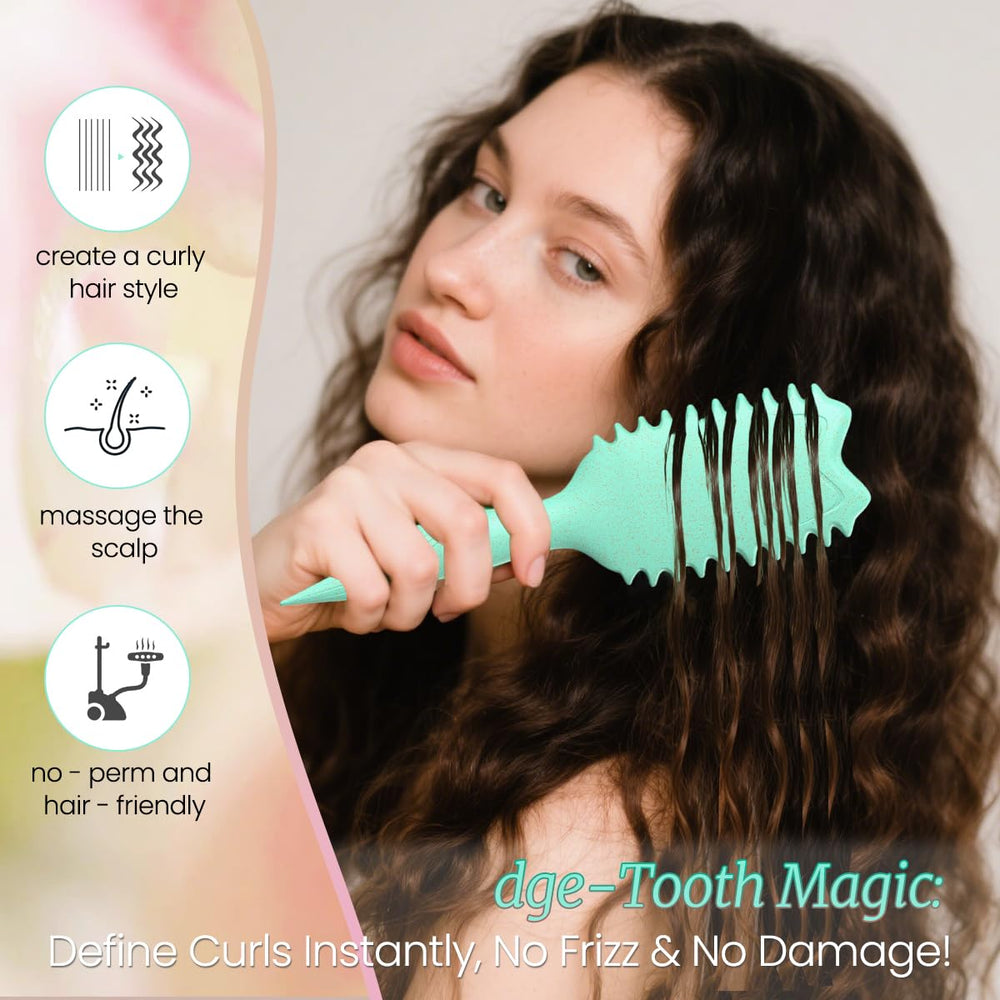 Kazunark Curly Hair Brush with ergonomic handle for effortless styling on busy mornings.