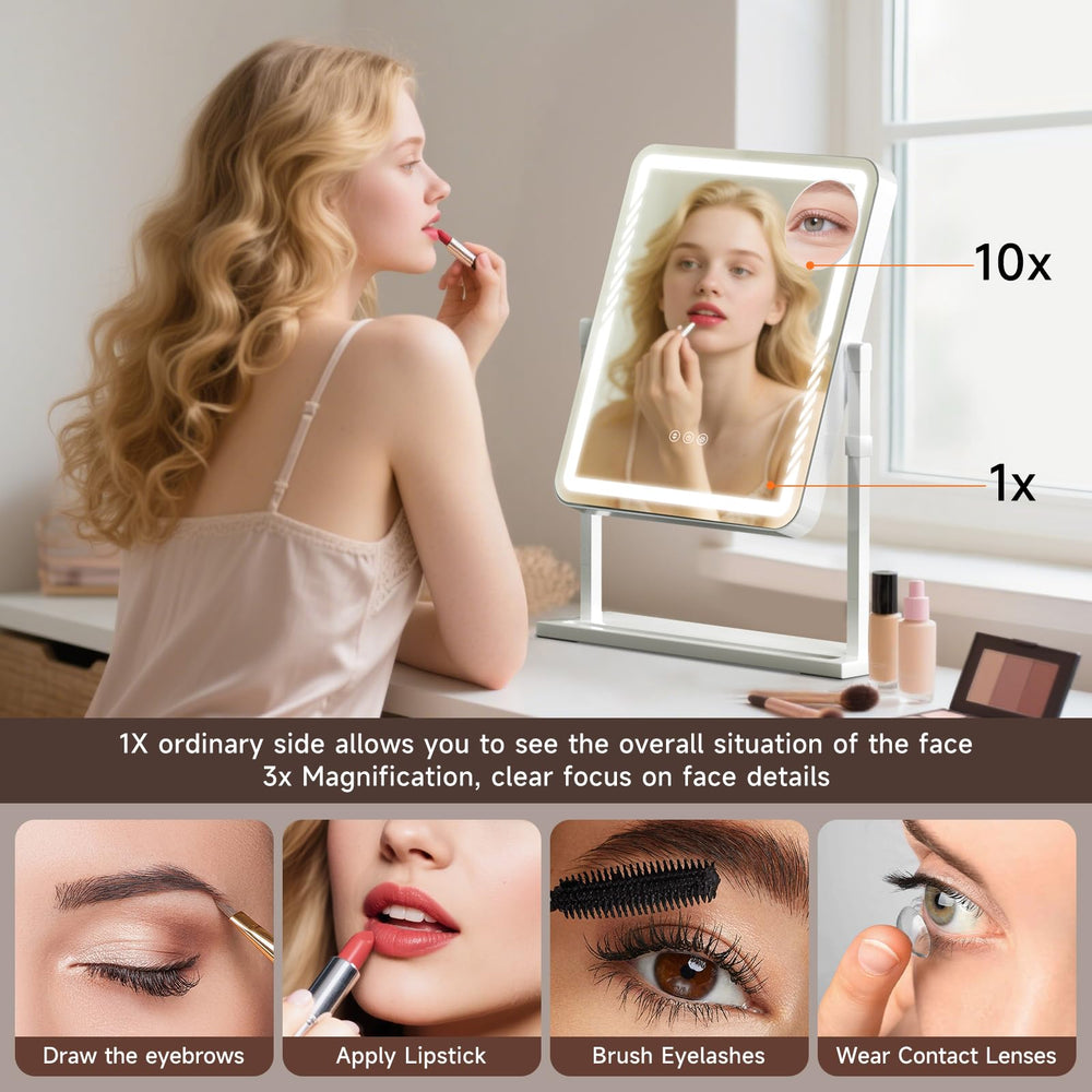 Kcavvi vanity mirror featuring built-in phone slot for hands-free tutorials