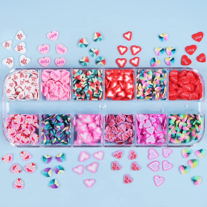 KCXUUYS Nail art sequins for Valentine DIY decor and glitter accents.