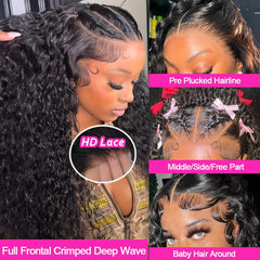 Kdmidun 200-density Brazilian hair 13x6 for fullness and long-lasting wear.