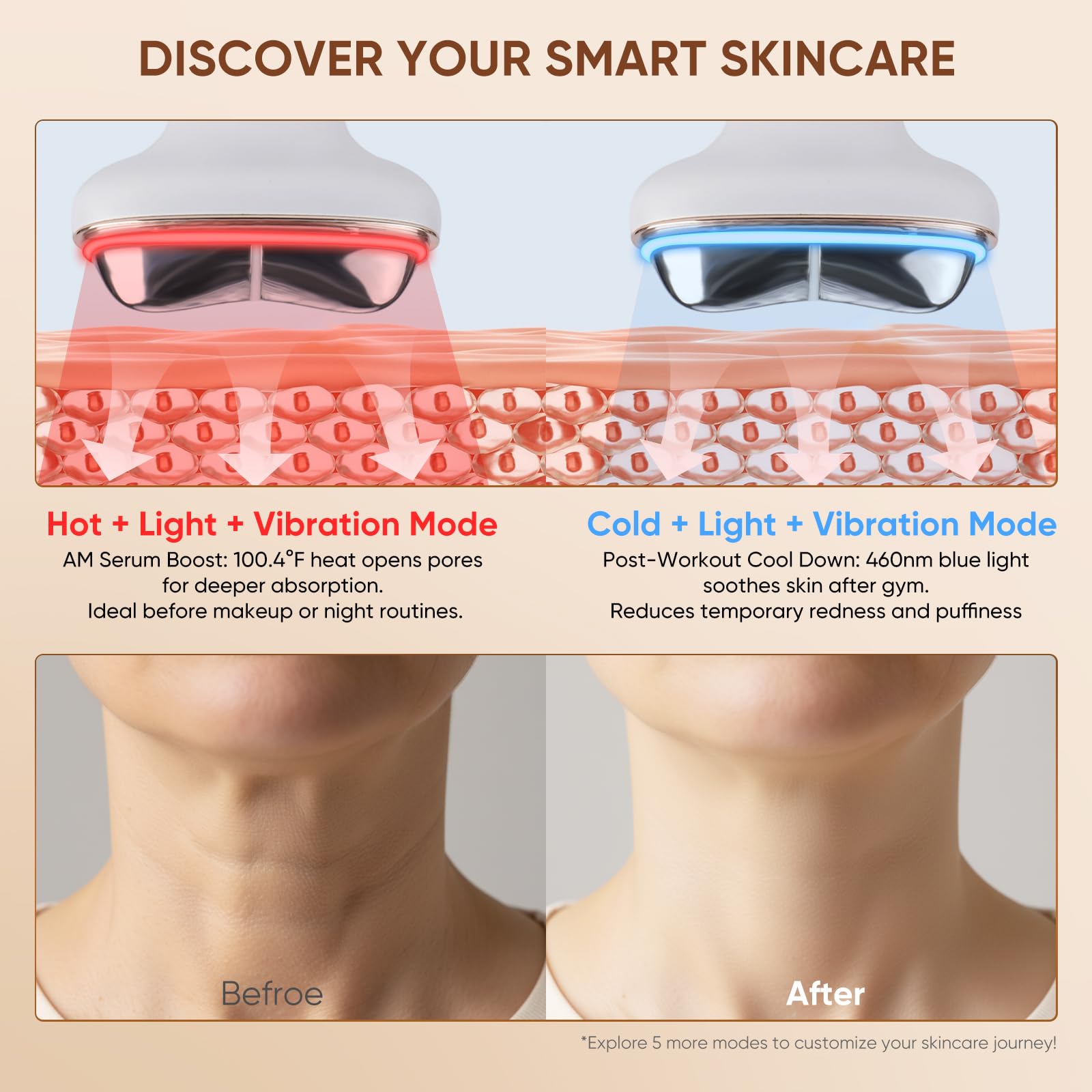 Kdune heated gua sha mode for better serum absorption.