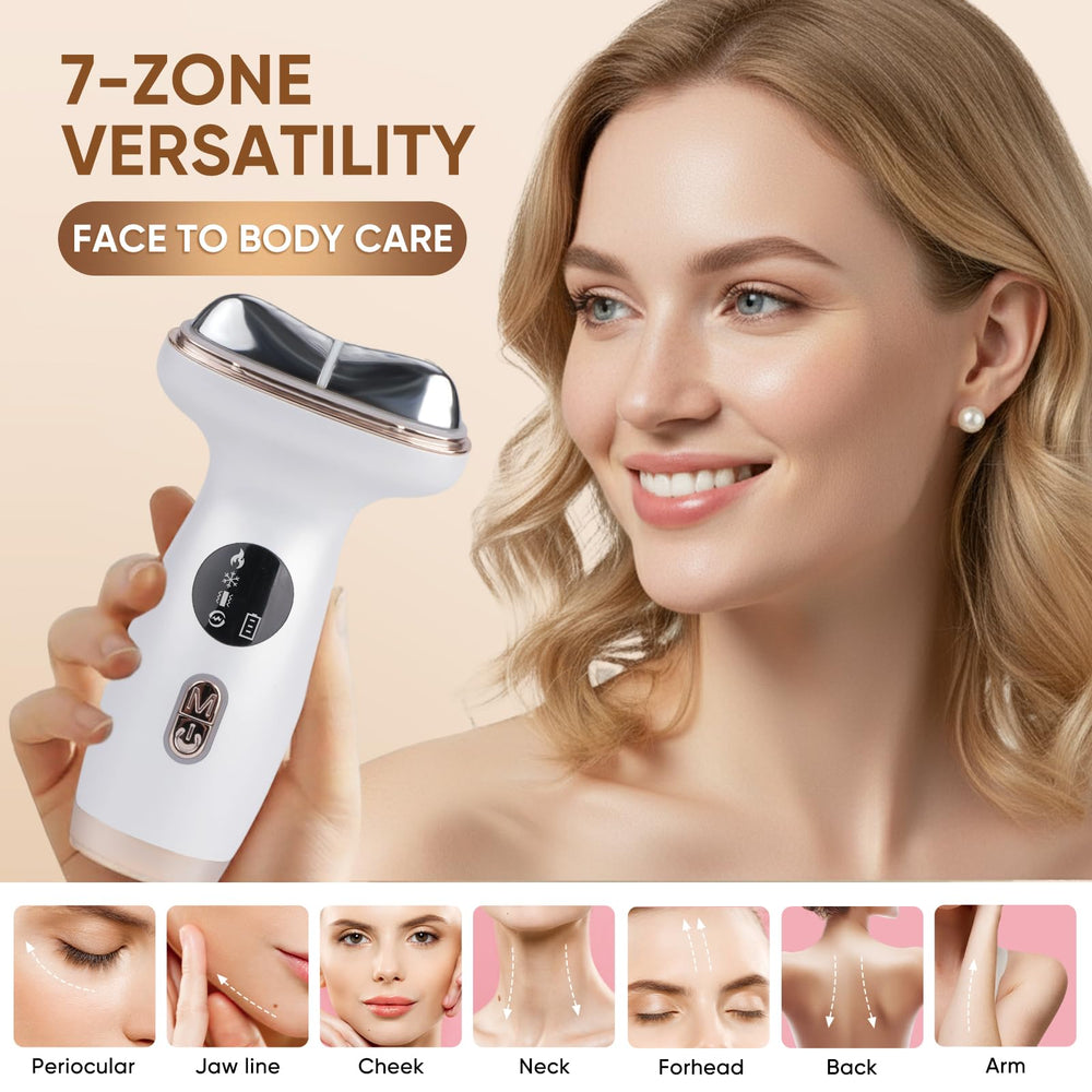 Kdune sonic vibration feature for soothing facial massage.