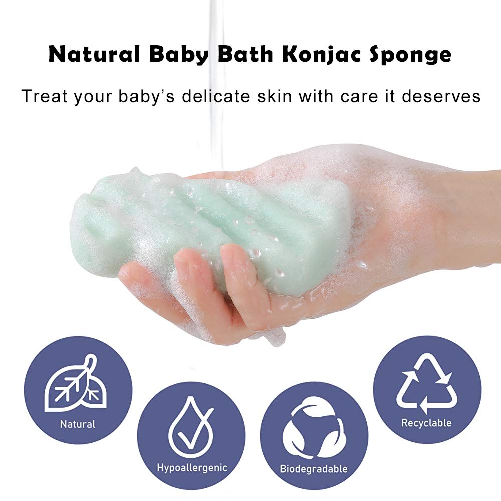 KECUCO konjac sponge designed for babies, safe on delicate skin.