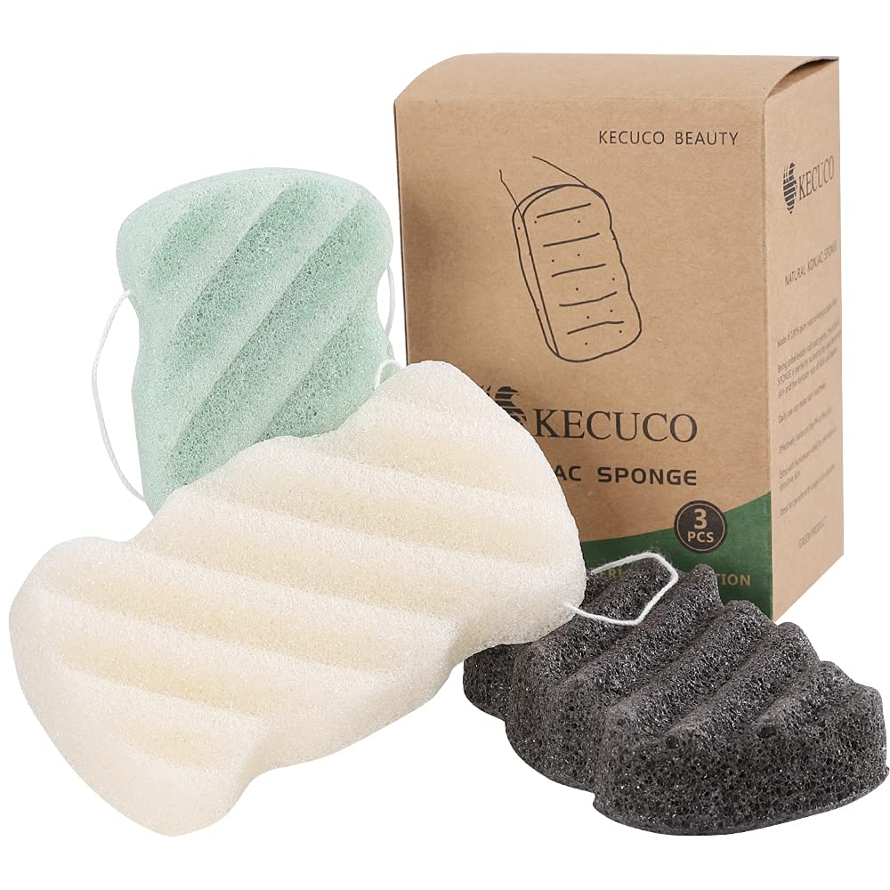 KECUCO konjac sponge for kids, extra-large size for easy full-body cleansing.