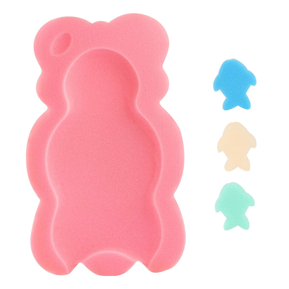 KECUCO cojin bano bebe rosa style4, soporte suave para piel delicada durante el baño.