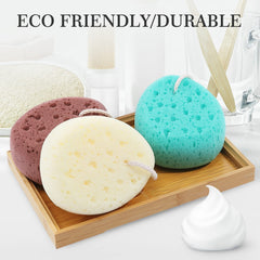KECUCO esponja de baño extragrande en cian, limpieza suave y eficiente.