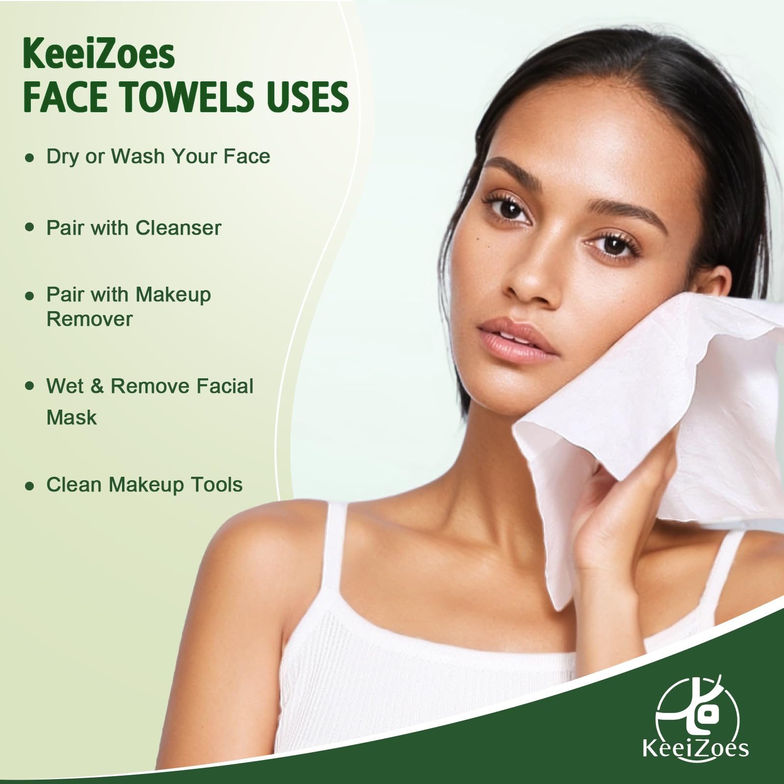 KeeiZoes fragrance-free towels with a smooth surface around the eyes.