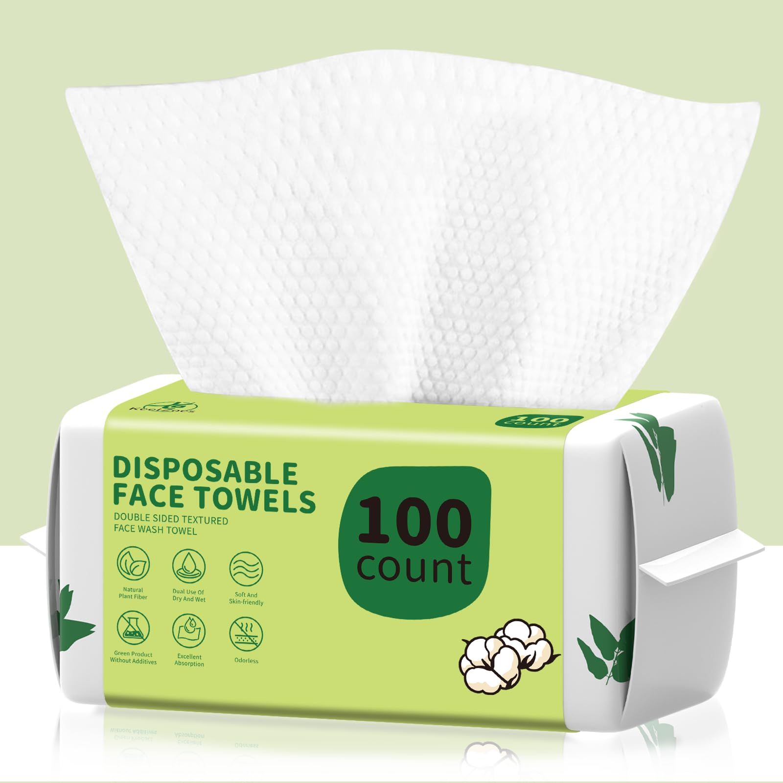 KeeiZoes disposable face towels ultra-soft texture for sensitive skin and daily cleansing.