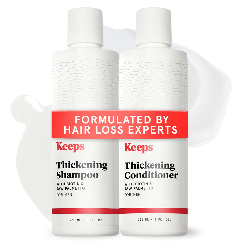 Keeps thickening shampoo bottle 8oz for fuller-looking hair.