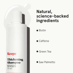 Keeps Thickening Shampoo packaging with clean label and color-safe design