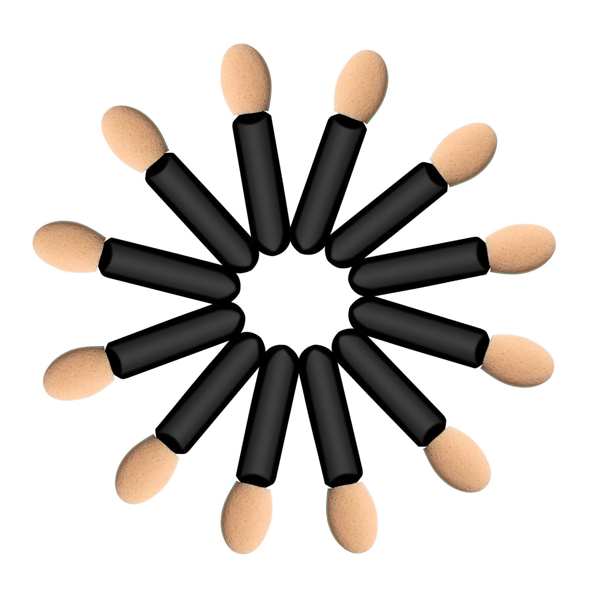 Keepsweat eyeshadow applicators with soft latex sponge for smooth makeup application.