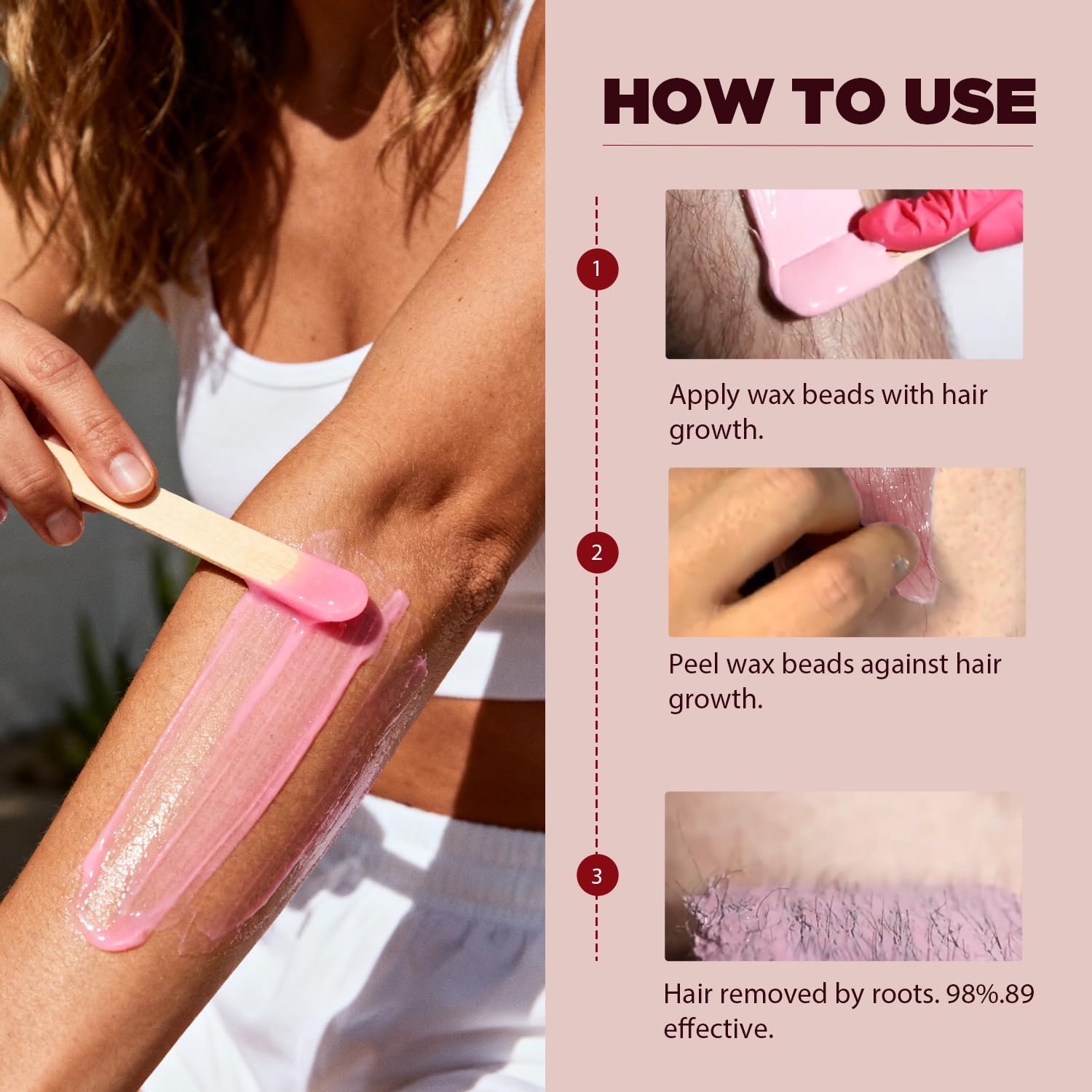Keethem wax sticks large beside legs for efficient full-body waxing at home.