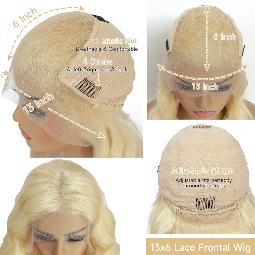 KEGOO 613 lace front wig naturally blonde shade, easy color blending.