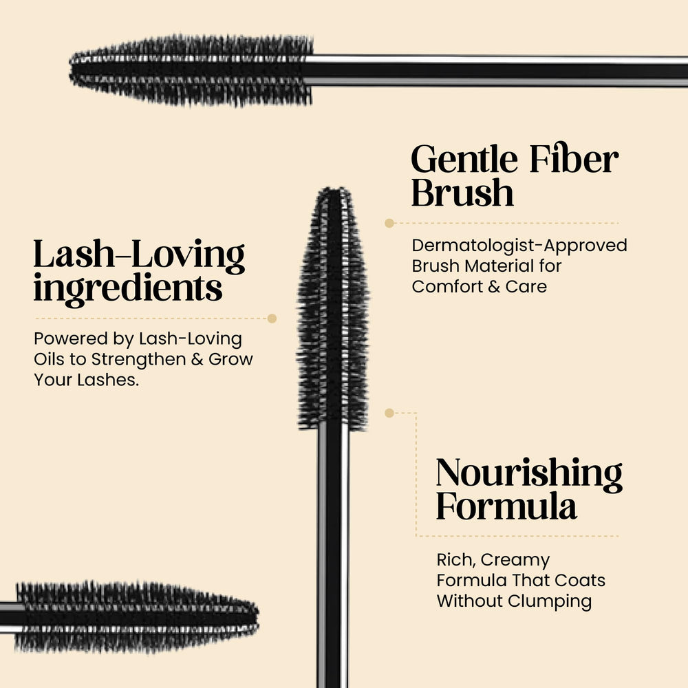 Kehyla Beauty Mascara swatch in black for bold definition.