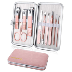 Keiby Citom manicure set with pink case for travel touch-ups