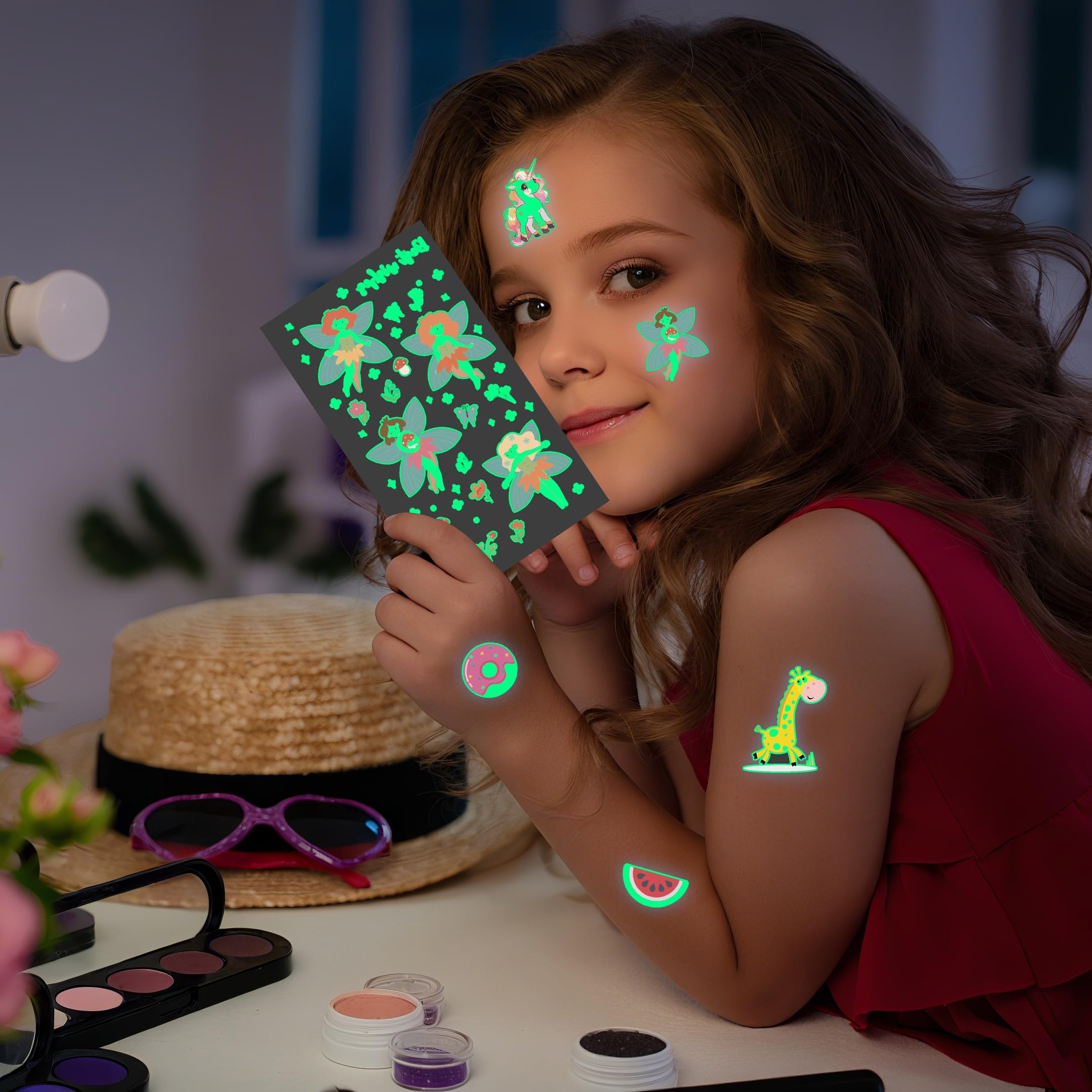 Keikihipa unicorn tattoos brighten skin or gear with magical glow.