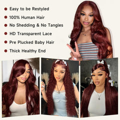 KEKEYY 13x4 HD lace front wig with transparent lace for seamless parting.
