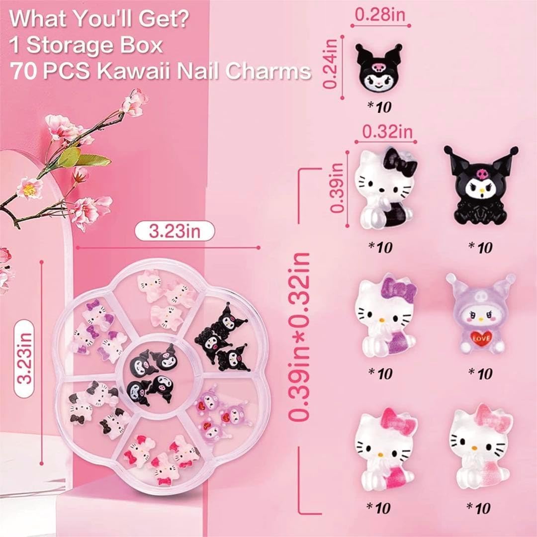 Charm de uñas Kelbbo resina 3D con diseño dulce para realzar manicura