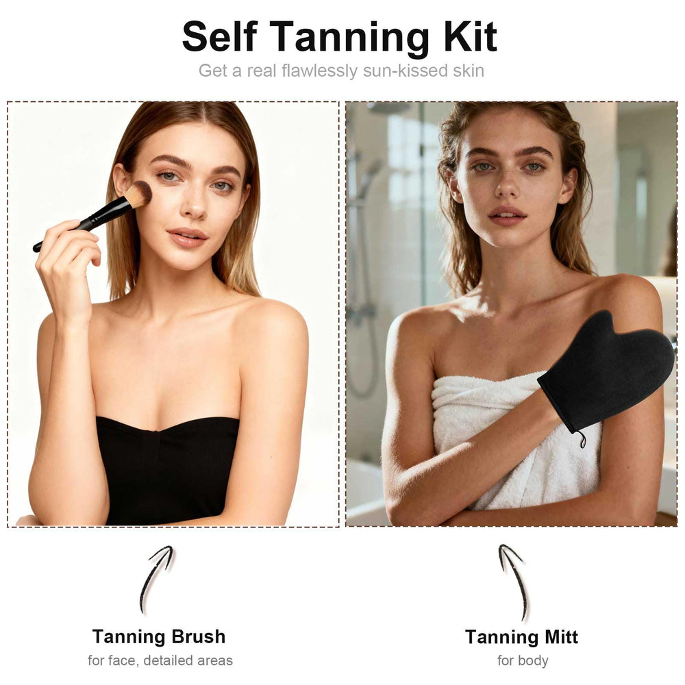 Kelilo microfiber tanning mitt close-up reduces product waste