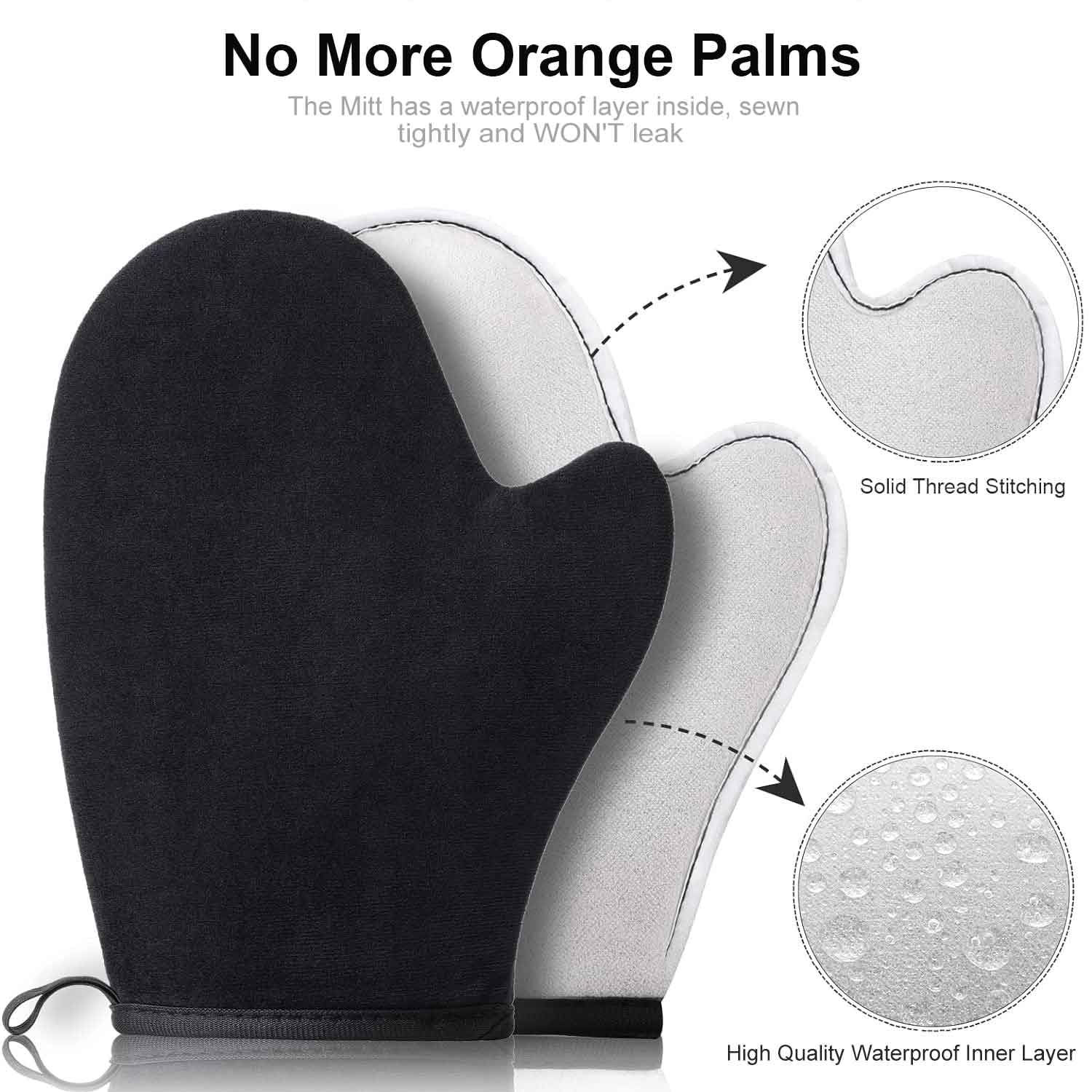Kelilo reversible mitt with barrier keeps hands clean during tanning