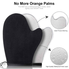 Kelilo reversible mitt with barrier keeps hands clean during tanning