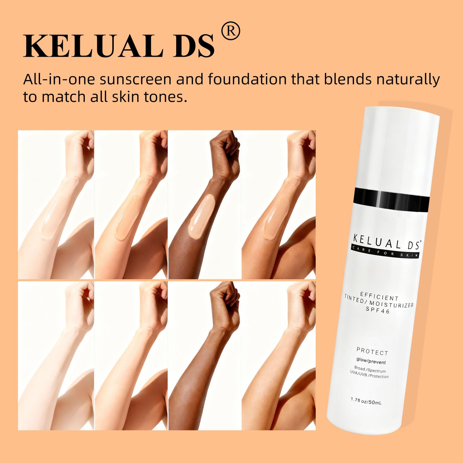 KELUAL DS: protección UV SPF 46 para piel expuesta al sol.