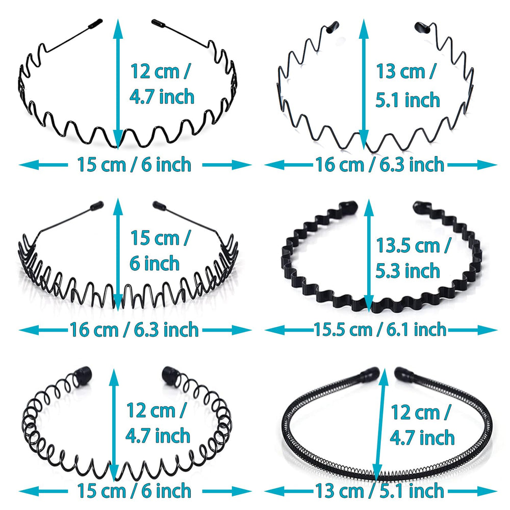 Banda de metal KELUBATU para cabello corto, ideal para ejercicio.