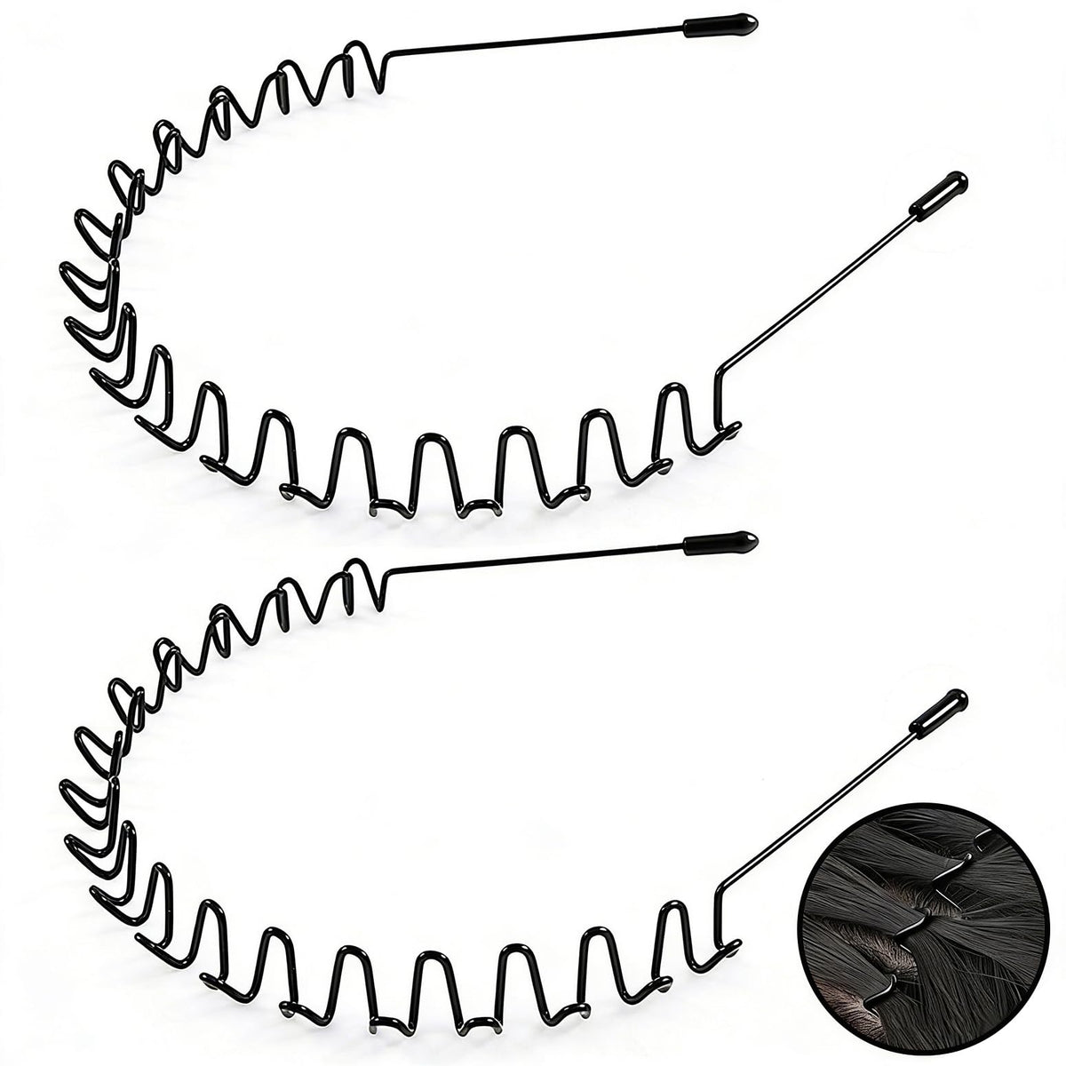 Diadema kelubatu con dientes ondulados para mayor agarre en cabello abundante.