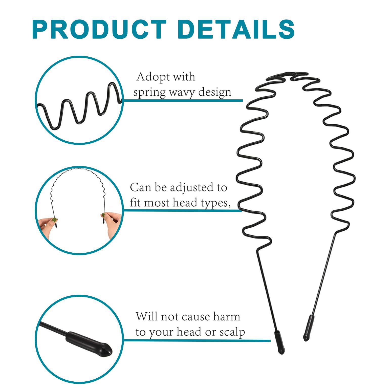 KELUBATU wavy zigzag design headband for sports and daily use