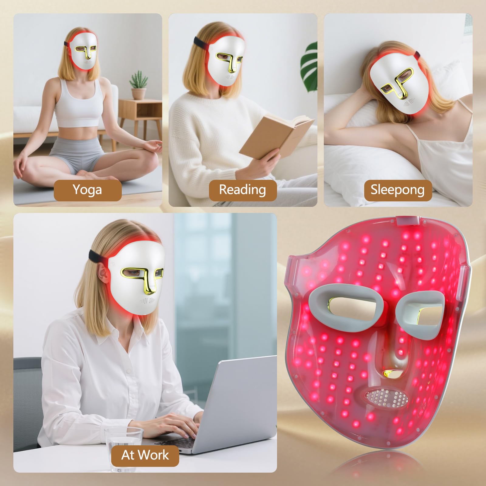 Kelyoo infrared light therapy on the mask for soothing skin tone and density