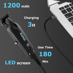 KEMEI 2293 LED display shows battery and status at a glance