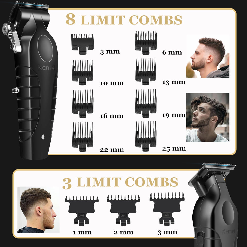 KEMEI 3-piece detail combs for precise edge finishing