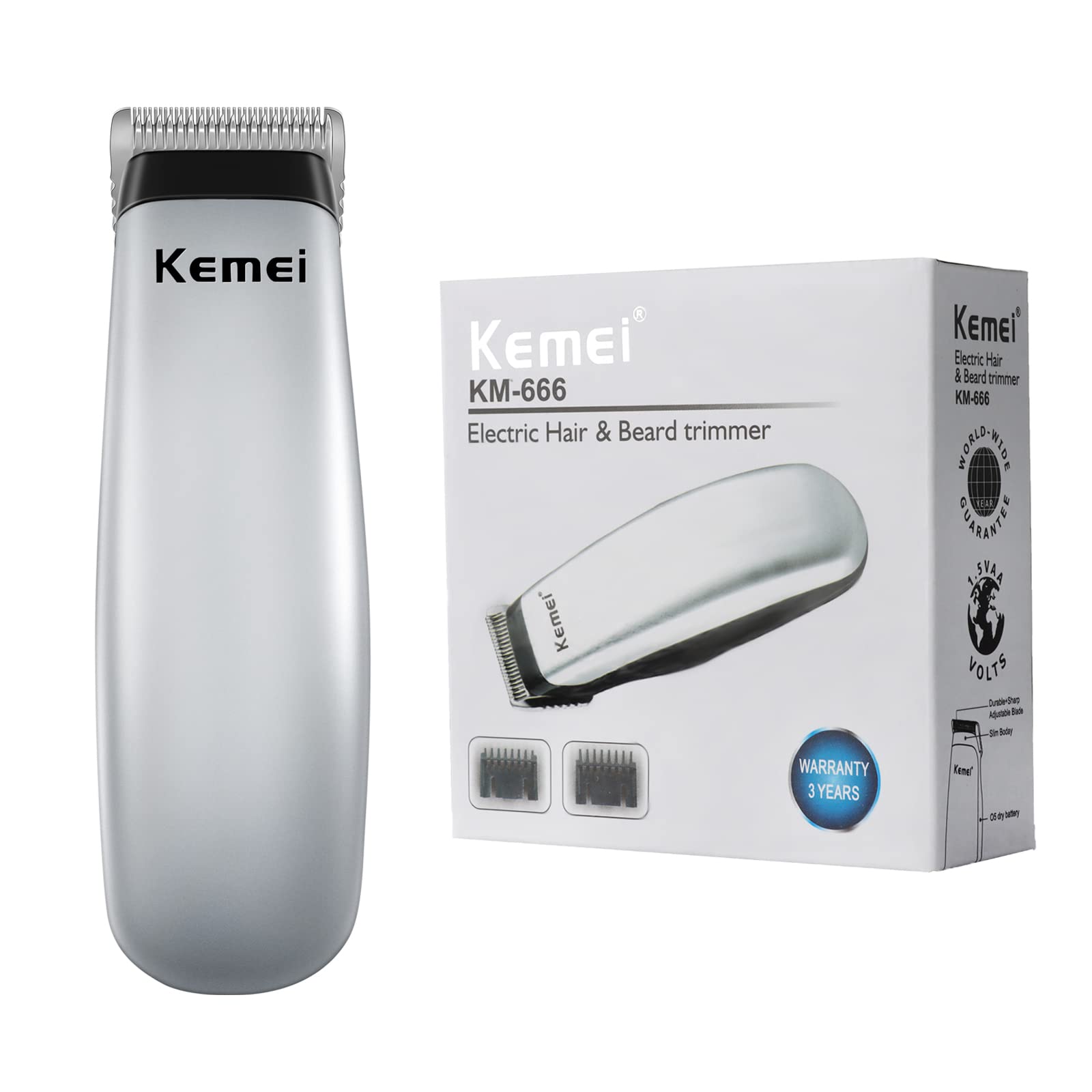 KEMEI cordless trimming for fuss-free grooming.