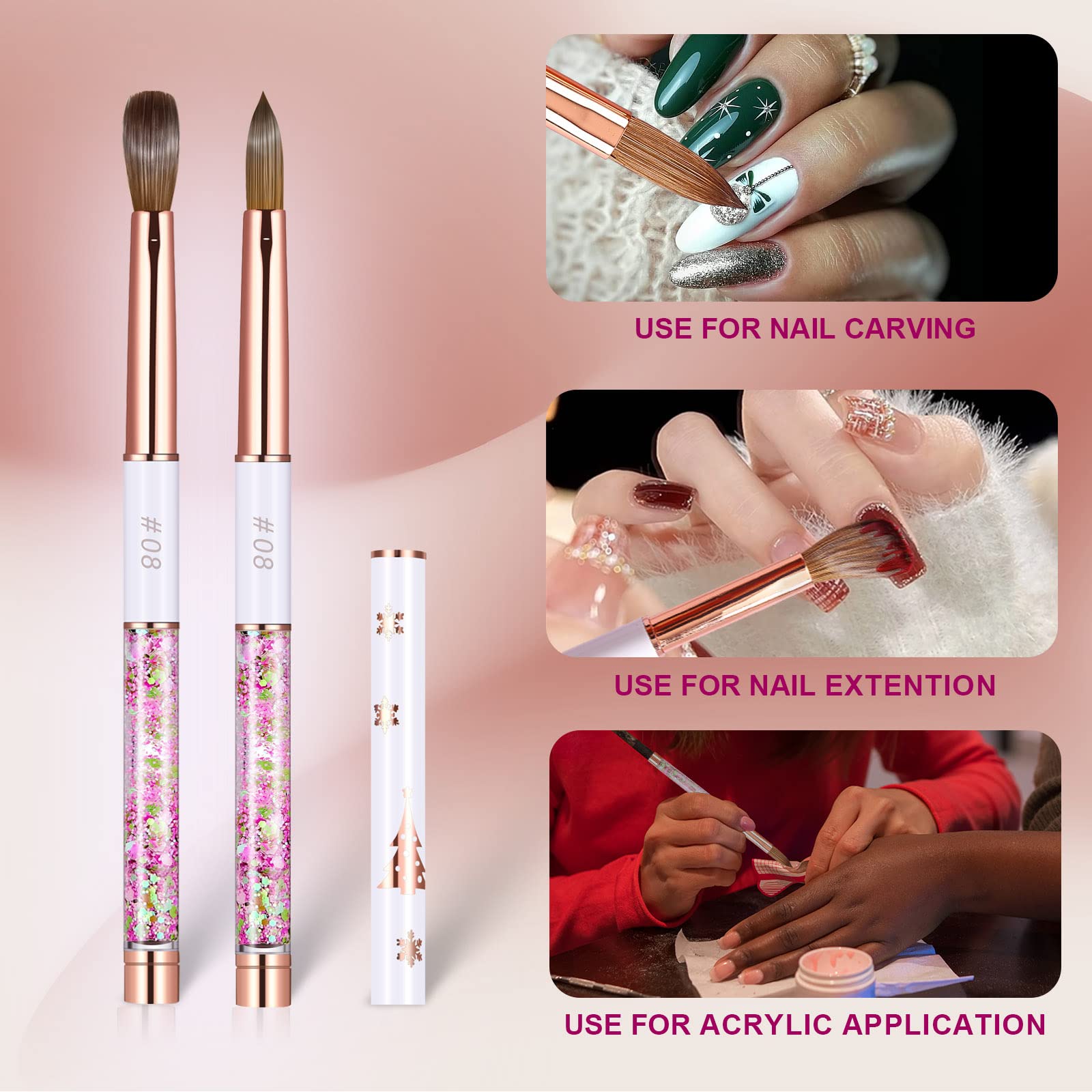 KEMEISI acrylic nail brush ergonomic handle for comfortable extended use