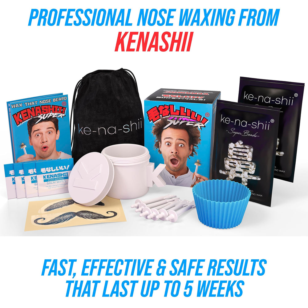 Kenashii kit mustache guards protect facial hair during waxing.