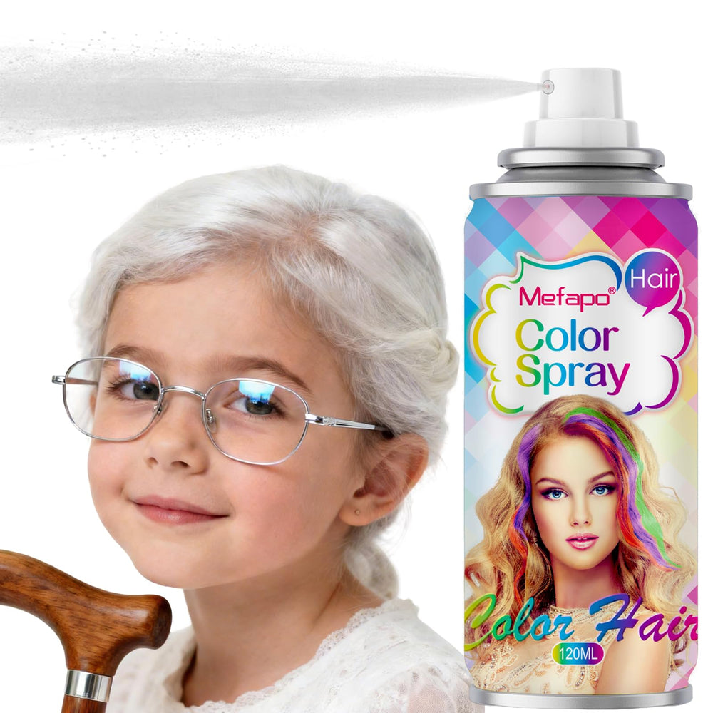 KENINA white hair spray for kids, quick washable costume color.