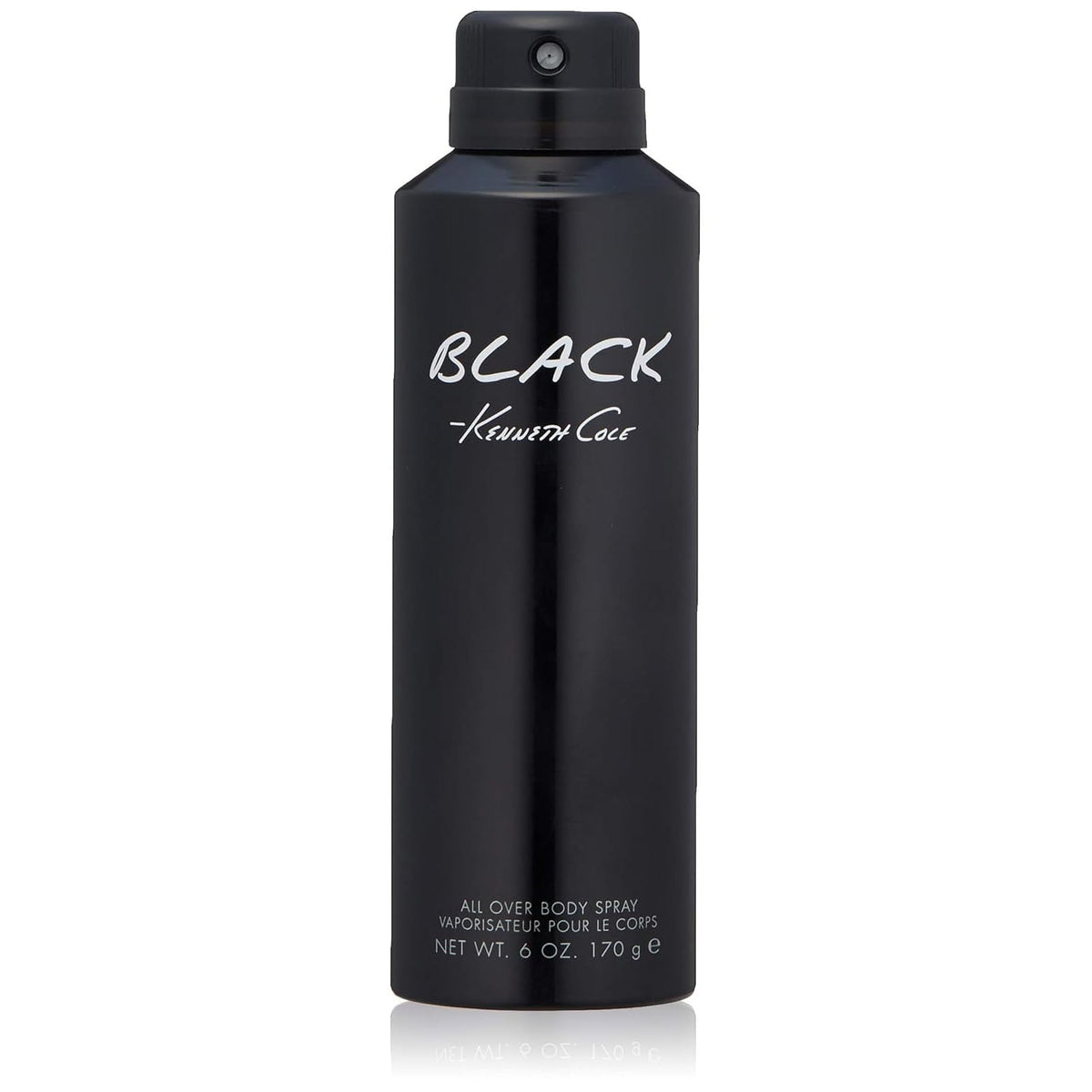 Kenneth Cole Black body spray bottle delivering a bold, long-lasting masculine scent.