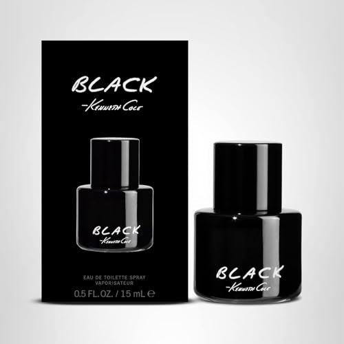 Kenneth Cole Black close-up cap with logo on premium bottle.