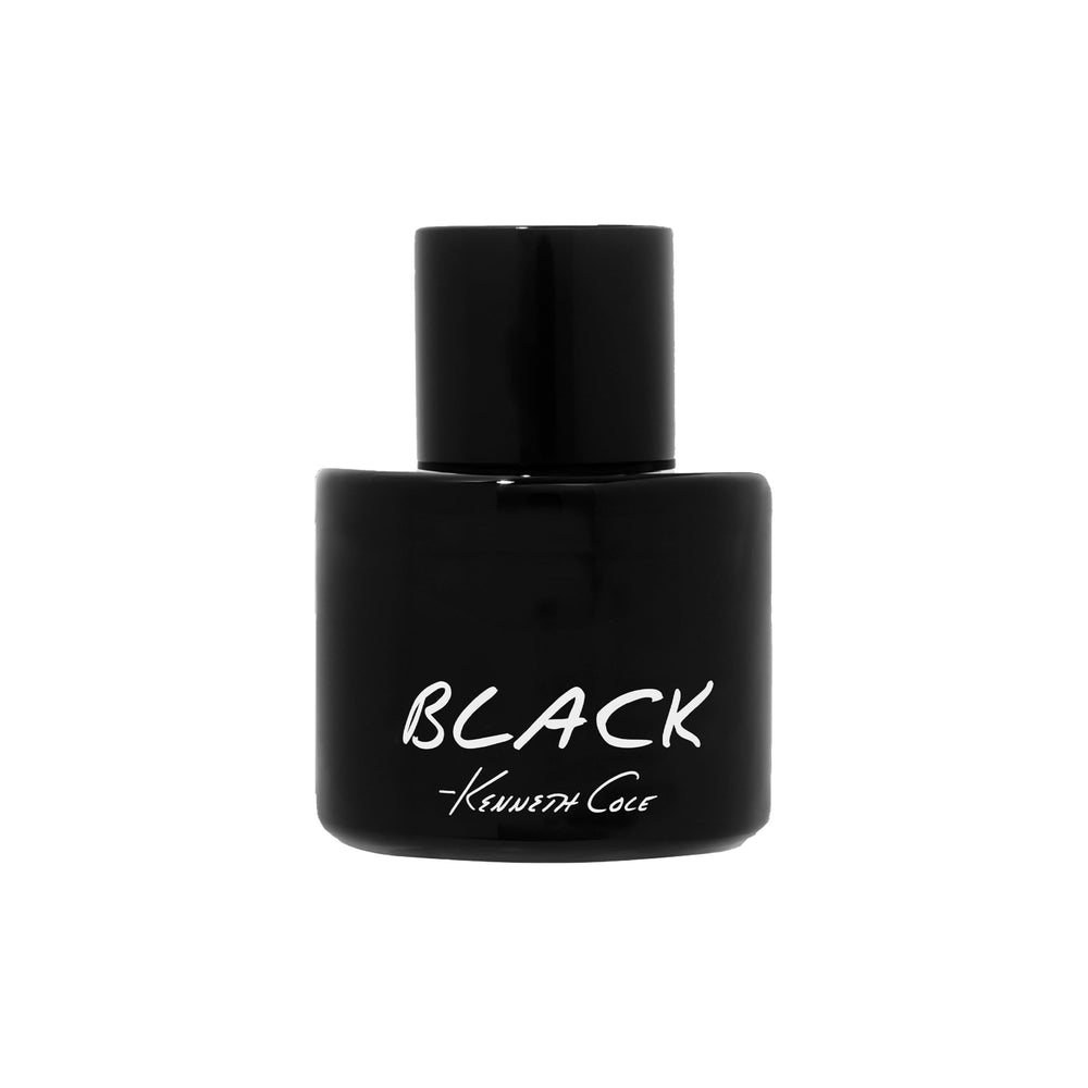 Kenneth Cole Black spray mist shows smooth application for confident daytime style.