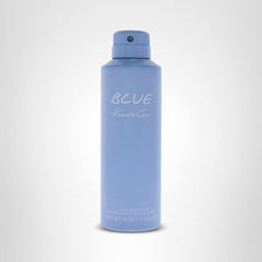 Kenneth Cole Blue spray cap detail emphasizes sleek design and travel-friendly use.